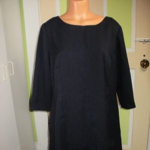VINCE CAMUTO 14 W DRESS BLUE LONG SLEEVE FIT FLARE